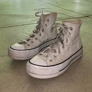Converse white platform high tops